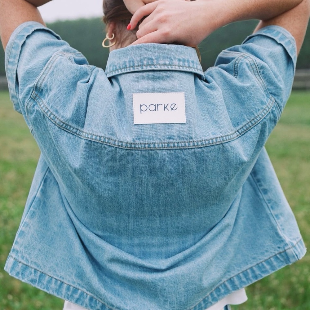 NWT PARKE Short Sleeve Denim Shirt